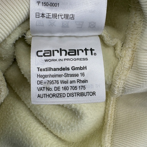 Carhartt WIP Carhartt Sweat Crewneck Embroidered Logo Pale Yellow Size L - Picture 6 of 14
